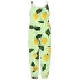 thumbnail image 6 of Girls Kids Lemon Print Jumpsuit Summer Sleeveless Romper Soft Stretchy Mint Green Kids Outfit,Size 1 T, 6 of 6