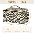 thumbnail image 4 of FORMRS Makeup Bag Travel Cosmetic Organizer for Women Fold Flat Zipper Pouch with Handle, Black Lines, 4 of 8
