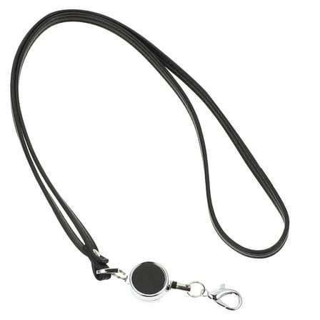 DECORNIJIA Telescopic Work Cards Hanging Lanyards Lanyard Black PU 1Set For Phone Users