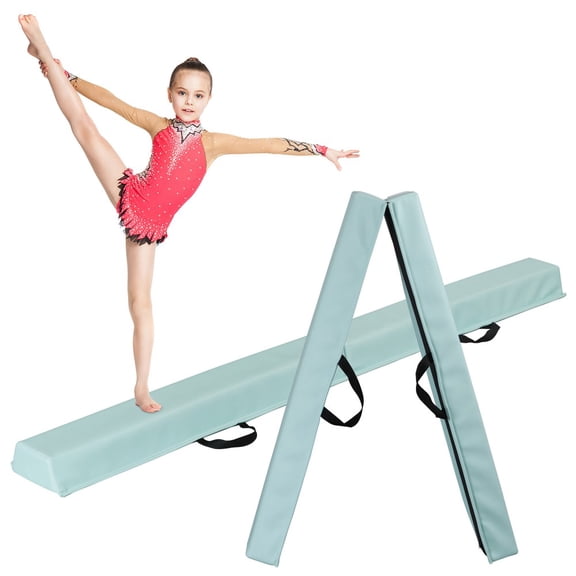 WSSYzyzf 6FT Green Folding Balance Beam, Non-Slip Base for Gymnastics Practice & Training