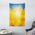 thumbnail image 1 of Yellow and Blue Tapestry, Sunset over Harvest Wheat Nature Rural Field Autumn Landscape, Wall Hanging for Bedroom Living Room Dorm Decor, 40W X 60L Inches, Earth Yellow Petrol Blue, by Ambesonne, 1 of 2