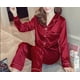 thumbnail image 1 of Pijama de dama de honor para mujer, ropa de dormir de seda, satén personalizado, fiesta nupcial, Tops y pantalones, 2 piezas, 1 of 4