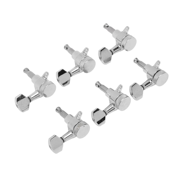 Pegs de Réglage de Guitare Électrique, 6 Tuners de Têtes de Machine de Guitare Réglés 1:18 Verrouillage Scellé avec Rondelle Vis Écrou