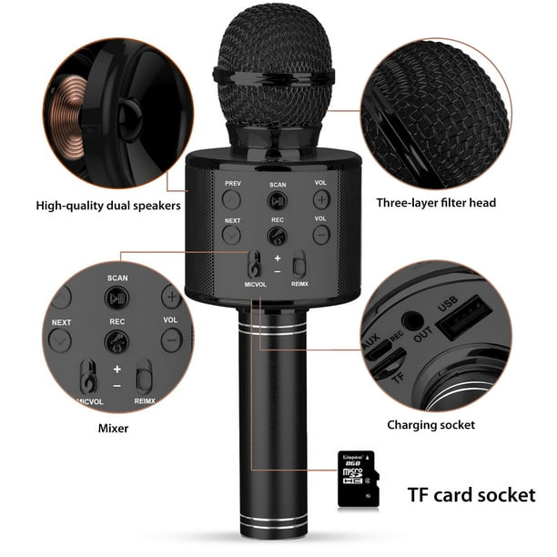 Microphone sans fil Bluetooth omnidirectionnel, haut-parleur Power