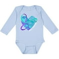 thumbnail image 3 of Inktastic Suicide Prevention Awareness Purple and Teal Heart Ribbon Boys or Girls Long Sleeve Baby Bodysuit, 3 of 5