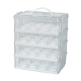 thumbnail image 3 of Portador de cupcakes,Porta cupcakes Contenedores para cupcakes Soporte para cupcakes,Caja para cupcakes de 4 niveles con tapa y asa,Transportador de alimentos para muffins y, 3 of 8
