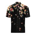 thumbnail image 2 of Camisas Vaqueras Para Hombre Manga Corta Camisa de manga corta con solapa y hebilla de bolsillo con impresión digital 3D para hombre (Black, XL), 2 of 4