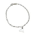 thumbnail image 3 of Set of 3, Sterling Silver Outline Heart, Puff Heart, Cross Charm Bracelet Anklet Adjustable, 7.5", 3 of 4