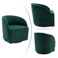 thumbnail image 6 of Aukfa Upholstered Accent Chair, Swivel Barrel Chair for Bedroom Living Room, Velvet - Green, 6 of 8
