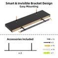 thumbnail image 6 of Fairy 2pcs Floating Shelves for Wall, 22.5in Bathroom Kitchen Shelves for Farmhouse Decor, Black, 6 of 7