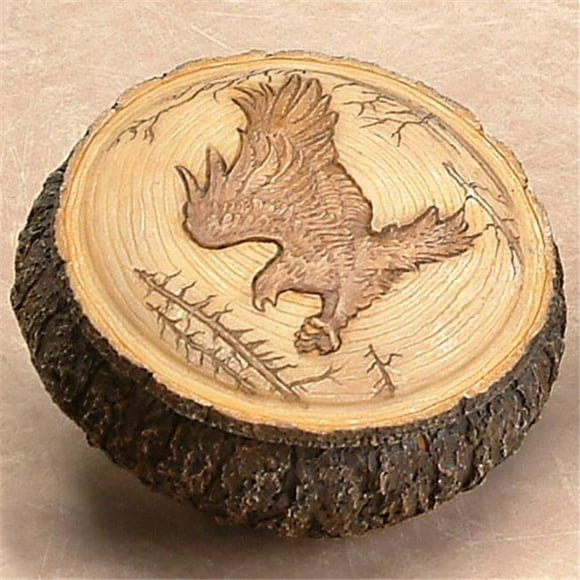Unison Gifts PWC-133 4 In. Faux Carved Wood Eagle Box