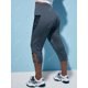 thumbnail image 4 of Talla grande de encaje cráneo hebilla recorte capri leggings Rosegal Leggings de talla grande, 4 of 5