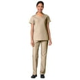 thumbnail image 1 of Maevn Red Panda Women's Curved Mock Wrap Top & Full Elastic Cargo Pant Scrub Set, 1 of 3