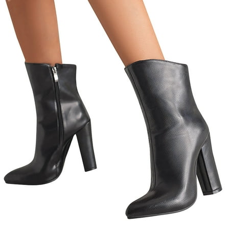 

Vintage Boots Short Boots Lace Up Thick High Heel Middle Boots Women s Short Boots