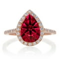 thumbnail image 2 of 2 Carat Emerald and Diamond Halo Bridal Ring Set on 10k Rose Gold, 2 of 2