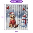 thumbnail image 5 of Hello Winter Golden Retriever Football Snowman Welcome Snowy Morning Shower Curtain Goldens Dog Lover Gifts Idea Waterproof Bathroom Bathtub Curtain - 01012, 5 of 5