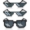 thumbnail image 1 of Paquete de 3 gafas de sol Vevor diseño de mosaico de 8 bits negro cuadrado, 1 of 5