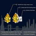 thumbnail image 2 of Gem Stone King 925 Sterling Silver Yellow Citrine 6-Prong Stud Earrings for Women Men (1.30 Cttw, Gemstone Birthstone, Pear Shape 8X5MM), 2 of 5