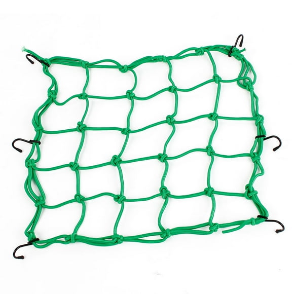 Unique Bargains Motorcycle Motorbike 6 Hooks Elasticated Luggage Cargo Nets Bungee Green