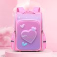 thumbnail image 2 of (Pequeño) Mochila para niños de corazón rosa para niños, mochila escolar preescolar de jardín de infantes de primaria, bonita, multifuncional, de gran capacidad, 2 of 4