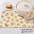 thumbnail image 5 of Placemat, Pioneer Flower Floral Print Pattern Place Mats Table Mat Set Of 2, PVC Washable Placemats for Party Kitchen Dining Decoration, 18x12 Inch, Fade Resistant, 5 of 6