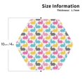 thumbnail image 2 of Fuzoiu Colorful Rabbit Print Leather Coasters Set,Drink Coasters Set of 4,for Tabletop Protection, Durable PVC Coasters,Home Décor and Housewarming Gift-Hexagon, 2 of 6