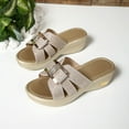 thumbnail image 5 of Dakaela Women's Arch Support Slide Sandals Orthopedic Slip on Wedge Sandal Summer Beach Dressy Shoes, 5 of 7