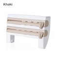 thumbnail image 1 of Plastic Refrigerator Cling Film Cutting Storage Rack Wrap Cutter Kitchen Tin Foil Paper Towel Holder Shelf Plastic Hang Holder, Rose Gold, 1 of 1