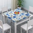thumbnail image 3 of Pioneer Flower Floral Print Pattern Square Fitted Tablecloth with Elastic Edge,Square Table Cover,Washable Elastic Table Cover for Home Kitchen Party Decor 36"x36", 3 of 6