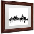thumbnail image 2 of Trademark Fine Art "Detroit Michigan Skyline B&W" Canvas Art by Michael Tompsett, White Matte, Wood Frame, 2 of 4