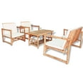 thumbnail image 1 of vidaXL 4 Piece Garden Lounge Set with Cushions Bamboo, 1 of 5