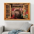 thumbnail image 2 of wall26 Canvas Print Wall Art Window View Christmas Stocking Fireplace Decor Celebrations &amp; Holidays Nature Photography Realism Landscape Colorful Multicolor for Living Room, Bedroom, Office - 32&, 2 of 5