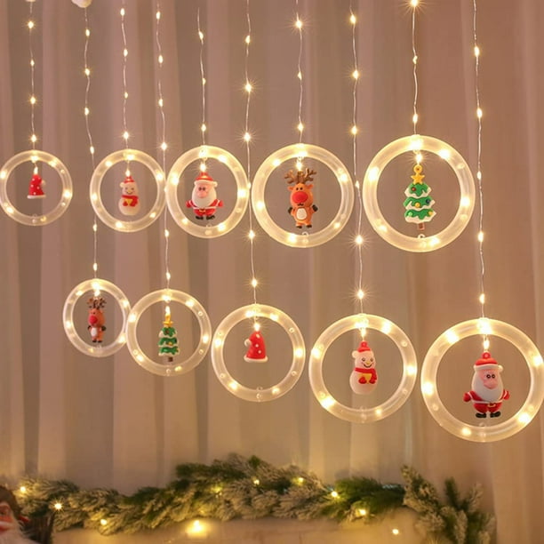 Luces De Cadena De Navidad Led Diseño De Alce De Papá Noel Lámparas De Cadena De 3 Metros Para Decoración De Navidad sonducket HA037938-00