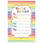 Colorful Rainbow Party Invitations - Fill In Style (20 Count) With Envelopes