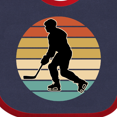 thumbnail image 4 of Inktastic Hockey Player Retro Sunset Boys or Girls Baby Bib, 4 of 4
