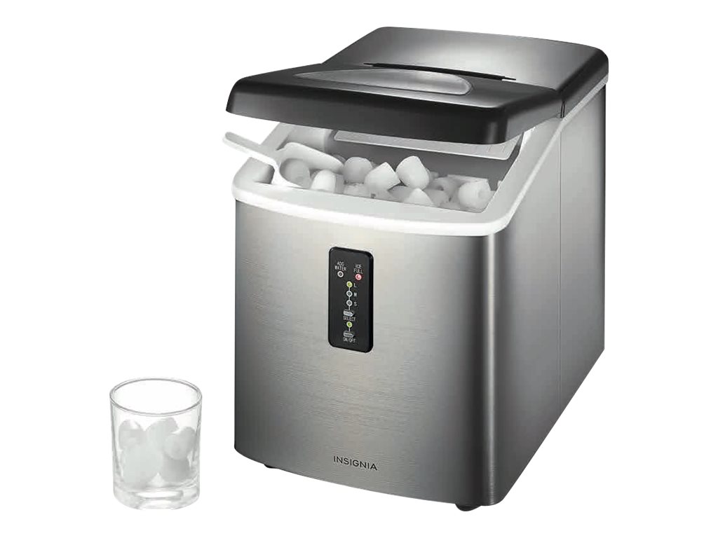 Insignia Ns Imp33ss9 Ice Cube Maker Portable Width 11 7 In Depth 14 9 In Height 14 4 In Stainless Steel Walmart Com Walmart Com