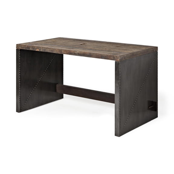 Mercana Orwell 52x30 Solid Wood Top Metal Cladded Frame Writing Desk