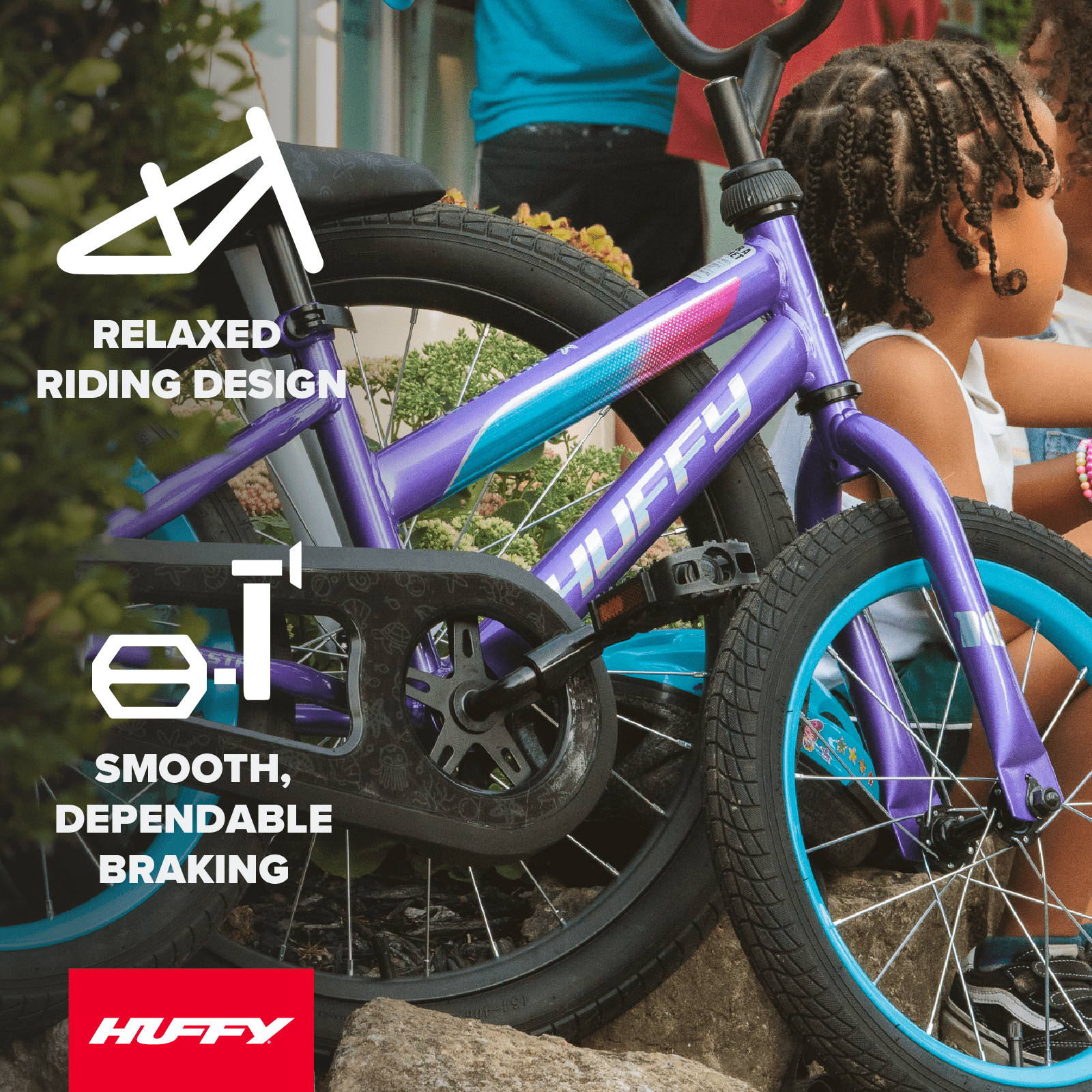 Huffy 16" Sea Star Girls’ Kids’ Bike, Fits Riders 42”-48”, EZ Build, Amethyst