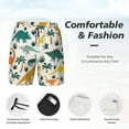 thumbnail image 5 of Daiia Dinosaurs and Tropical Leaves Mens Swim Trunks Swim Shorts Quick Dry Swim Shorts with Mesh Lining Pockets-3X-Large, 5 of 9