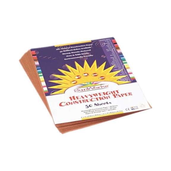 SunWorks, PAC6903, Construction Paper, 50 / Pack, Light Brown
