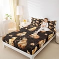 thumbnail image 3 of Erosebridal Cute Capybara Bed Sheets For Capybara Lovers Bed Sheets,Modern Geometric Hockeycomb King Sheets For Kids Girls 4-Piece, 3 of 6