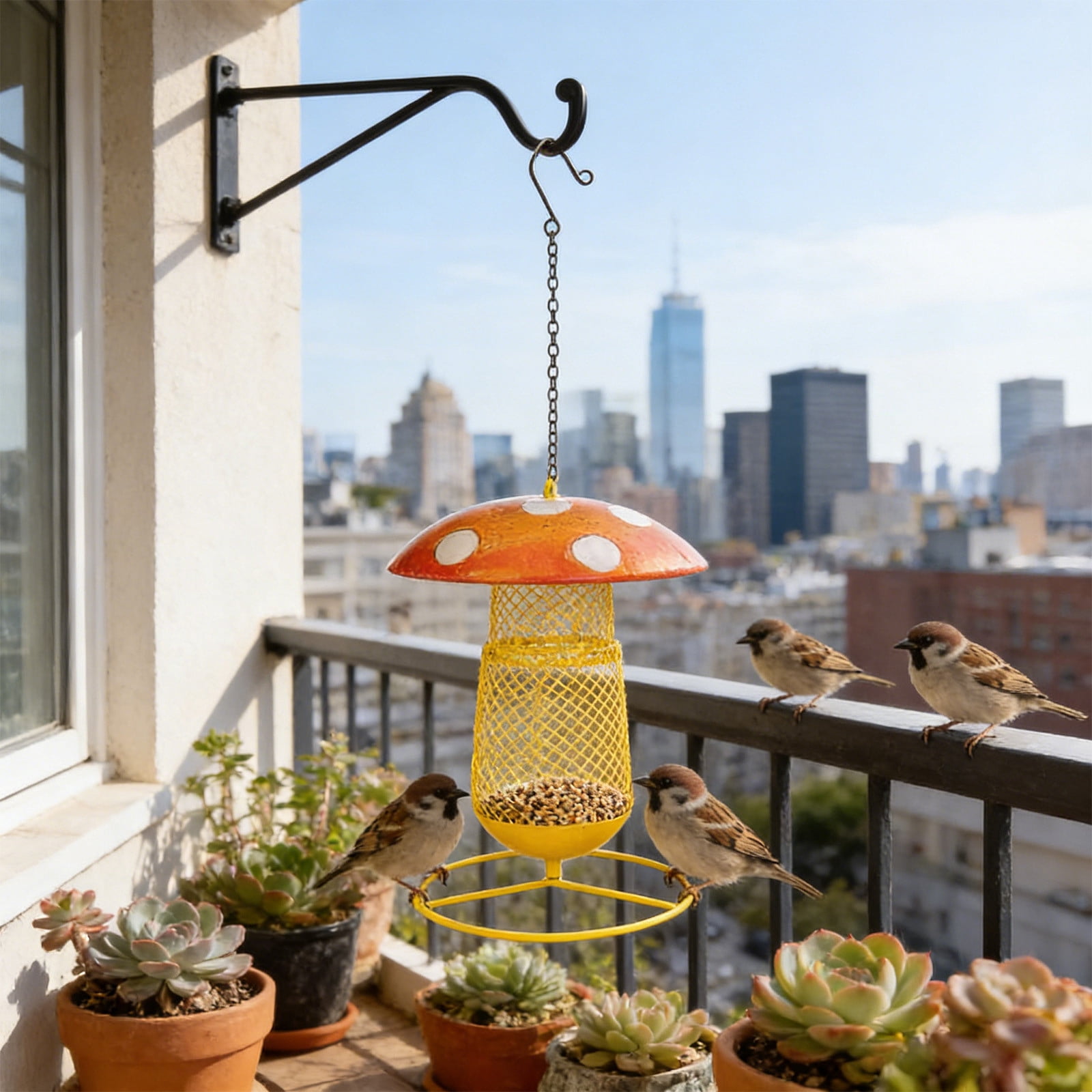Finch Feeders for Outdoors Hanging,All-Metal Squirrel Proof Thistle Nyjer Bird Feeder,Metal Mesh Tube Bird Feeder for Nyjer Thistle , 2.5 lbs Large Capacity 2pcs