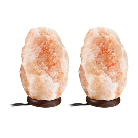 2pcs Natural Himalayan Salt Lamp UL Listed Dimmer Switch, 7-8 inch,