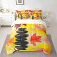 thumbnail image 2 of YST Ensemble de Couette Pierre Zen Automne, 7 Pcs, Réversible, Simple, Feuilles d'Automne, 2 of 5