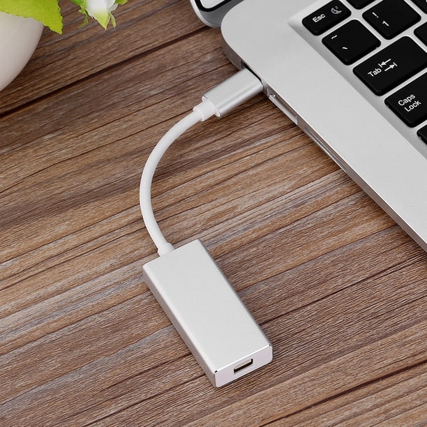 Adaptador USB 3.1 Type-C a Mini DisplayPort Convertidor USB-C a Mini DP para MacBook Plateado