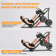 Syedee Multifunctional Leg Machine W/ Linear Bearing Hack Squat & Leg Press Combo with Safety Features, Adjustable Pedals, Space-Saving Leg Machine W/ Band Pegs Arm-reach Weight Holder