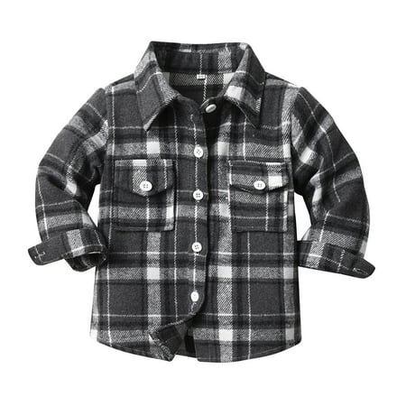 

Kids Jackets Girls Kids Toddler Baby Unisex Autumn Winter Plaid Tops Long Sleeve Shirt Coat Jacket Cardigan Clothes Ski Jacket Black-c 4-5 Years