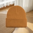 thumbnail image 5 of Women's Waffle Knit Beanie, Solid Color Rolled Brim Slouchy Hat, Thickened Winter Warm Cuffed Hat for Outdoor, Casual Daily Wear and Gift Coffee, 5 of 7