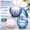 Blue, variant on 2 Pcs Extra Large 6'' Glass Crystal Dusting Powder Puff with Container for Women - Soft Washable Reusable Velour Face and Body Makeup Puff Amber Scalloped