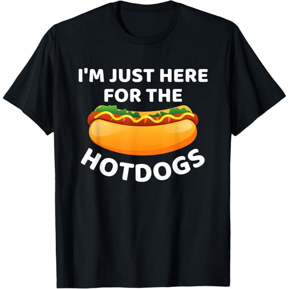 I'm Just Here For The Hotdogs Funny Hot Dog Baseball Game T-Shirt